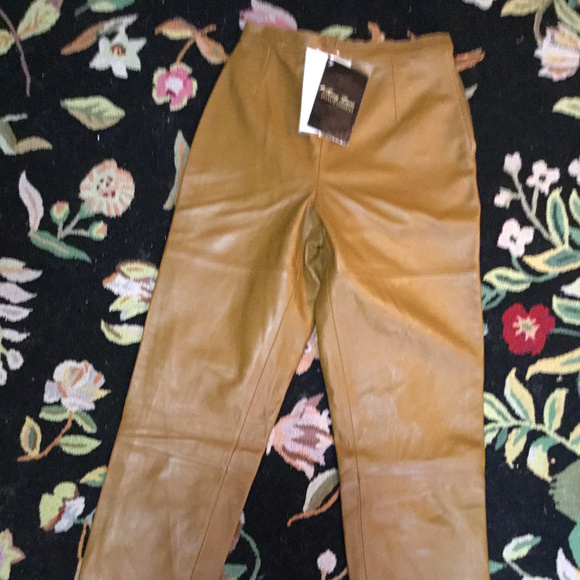 caramel leather pants
